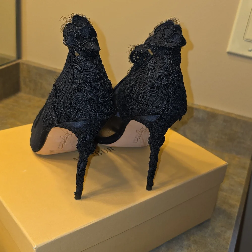 Vince Camuto Black Lace Heels - Picture 3 of 4